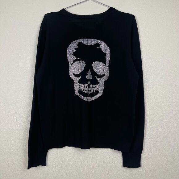 Zadig & Voltire Miss M Merino Wool Skull Sweater Black Large Crewneck Grunge Emo - Picture 5 of 13